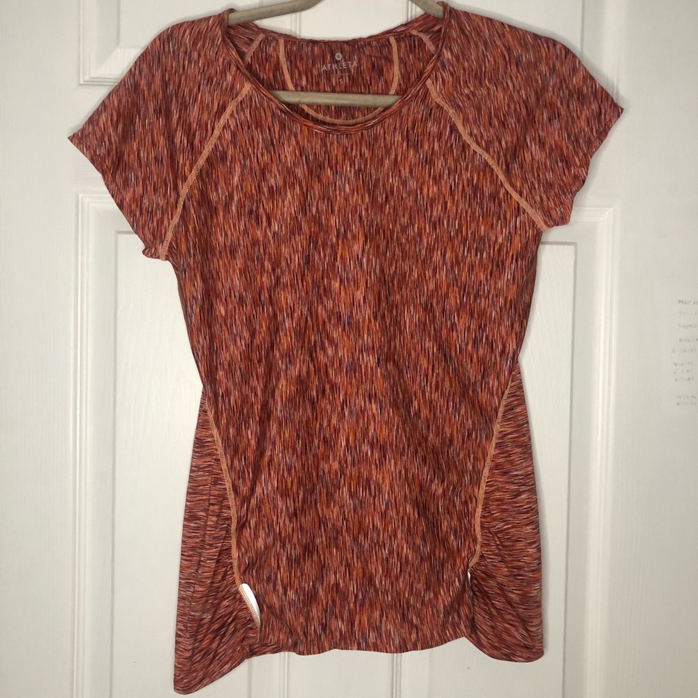 Athleta Pop Space Dye Athletic Short Sleeve Shirt